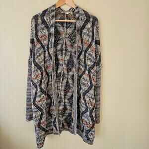 Soft Surroundings Women's Pendley Long Cardigan Size L/XL Southwestern Boho Open